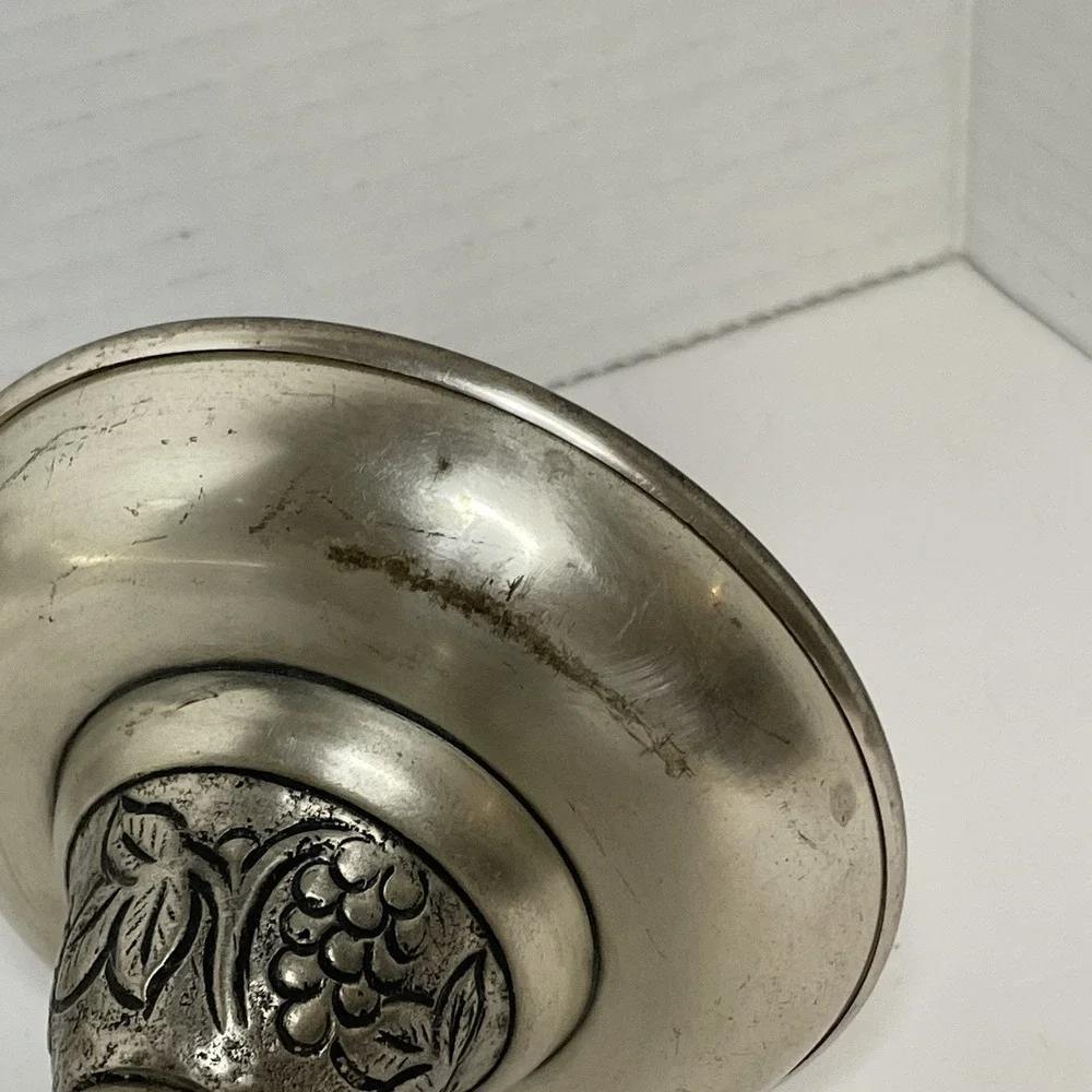 Pottery Barn Candlestick Three Primitive Farmhouse English Cottage Silver tone